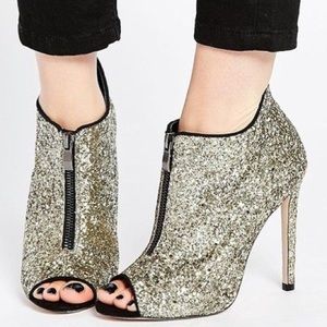 Asos AALIYA peep toe zipper ankle boot / heel